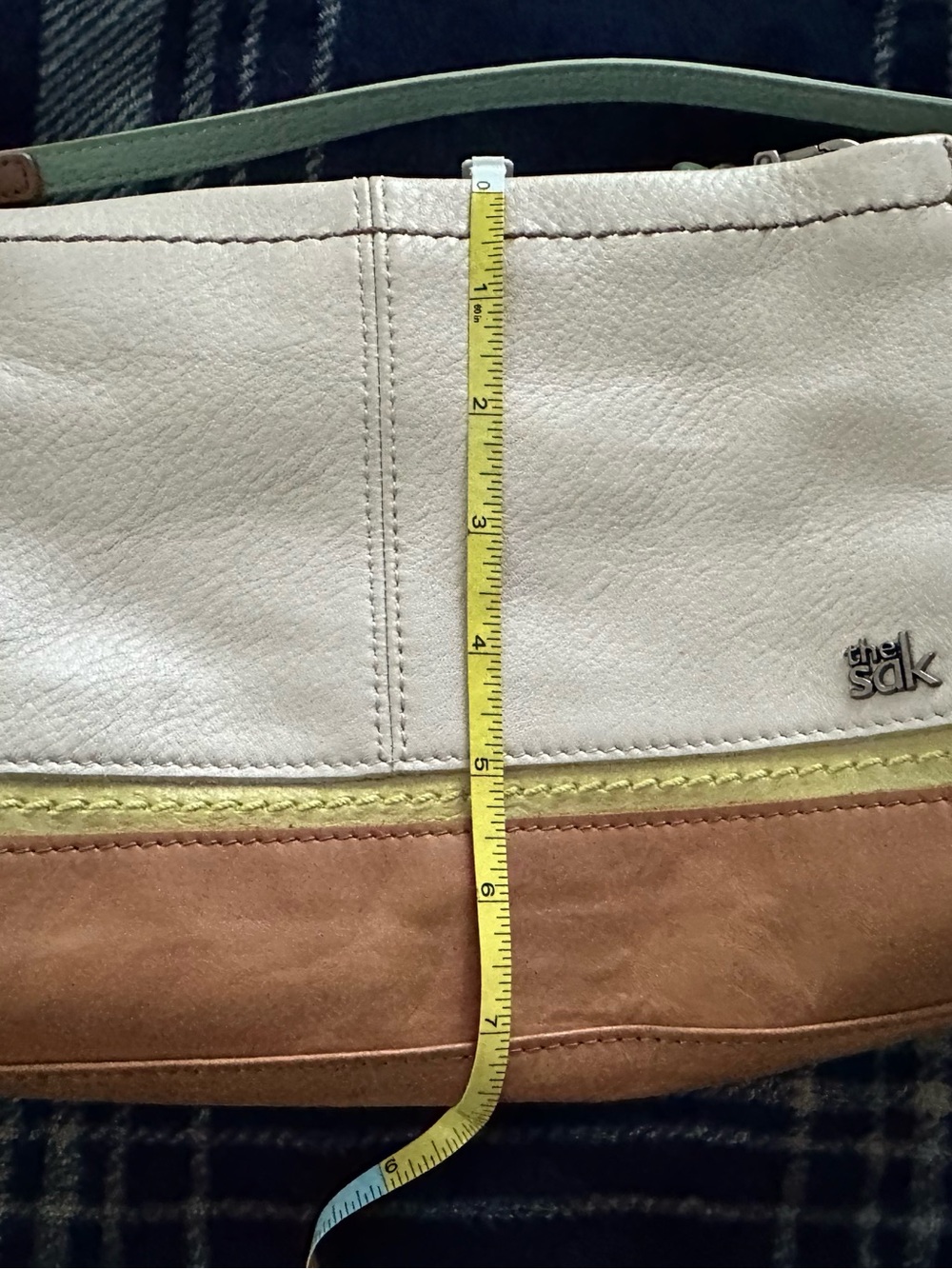 The Sak Leather Colorblock Crossbody in Ivory, Tan & Yellow Accent - Picture 2 of 8